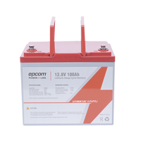 Batería de Litio Ciclo Profundo, 12.8 Vcc 100Ah (LiFePO4) , Solar, Marina, Máximo 100 A de Descarga